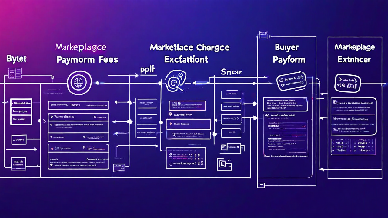 Blog post  — Marketplace split payment flow: buyer charge, platform fee, seller payout with timing diagram